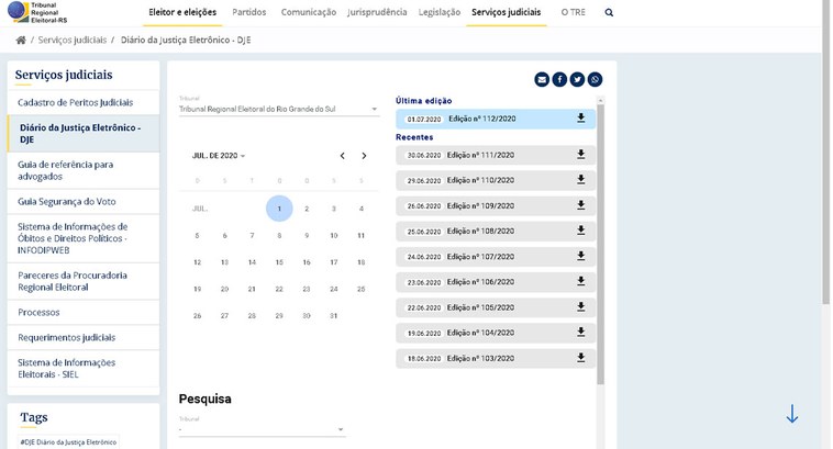 TRE-RS Diário da Justiça Eletrônico