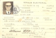 TRE-RS Título de Eleitor de 1957 - Porto Alegre - Rio Grande do Sul